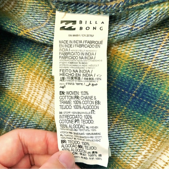 Billabong Plaid Shirt Colorful Plaid Pattern Streetwear Button Down Shirt. Small - Picture 5 of 14